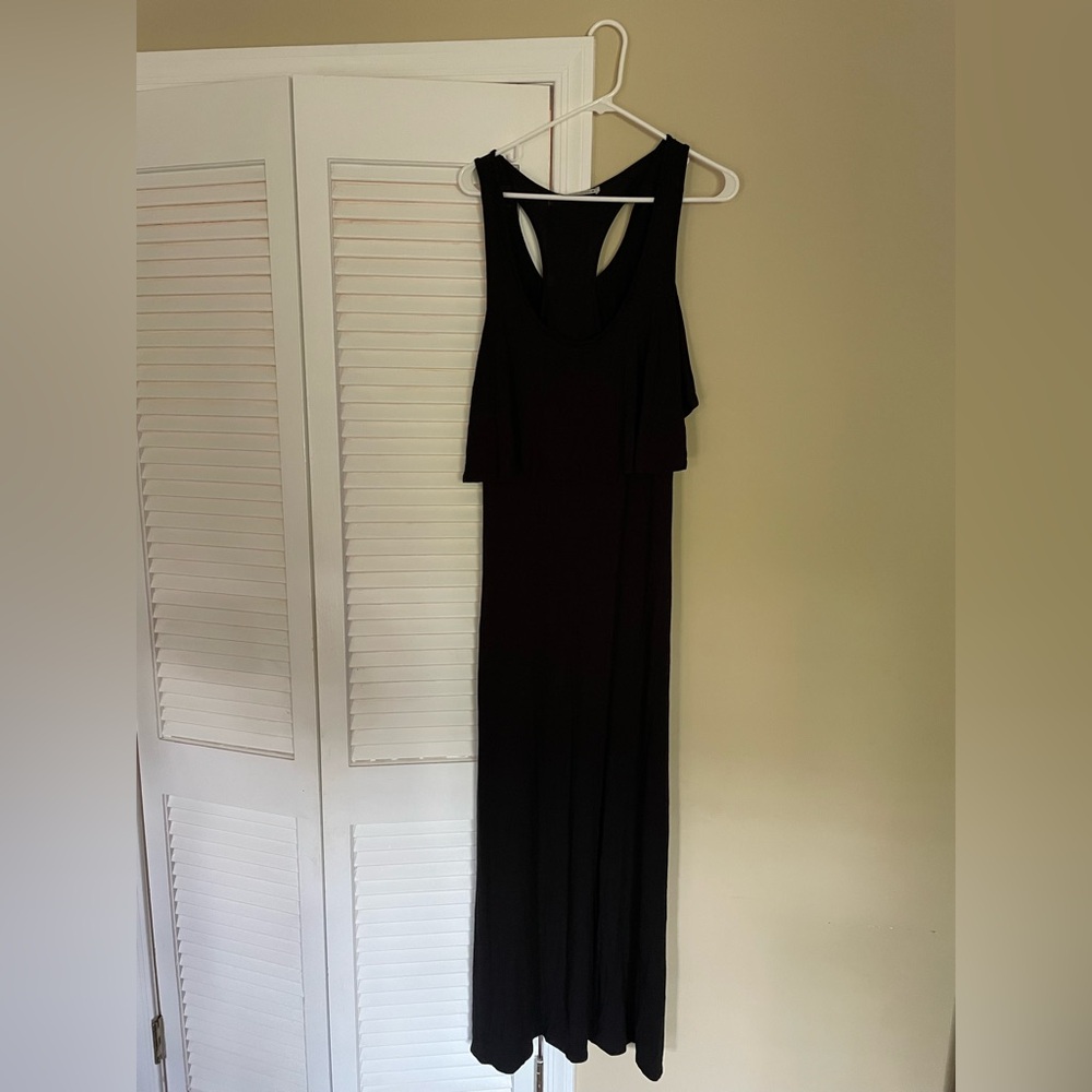 Black Racer Back Maxi Dress
